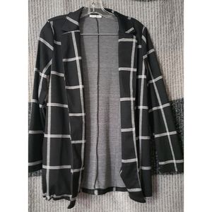 Black and gray Trench coat